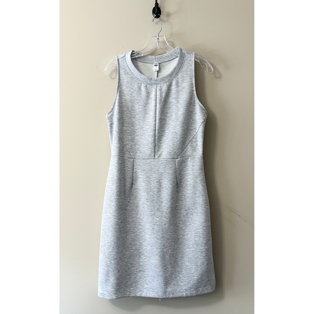 Old Navy Womens Gray Heathered Sleeveless Sheath Dress Medium Crew Neck Mini